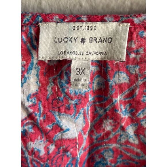 Lucky Brand Cold Shoulder Peplum Top 3X - Picture 2 of 4